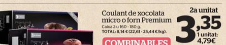 Oferta de Coulant De Chocolate Horno O Micro Premium por 4,79€ en La Sirena