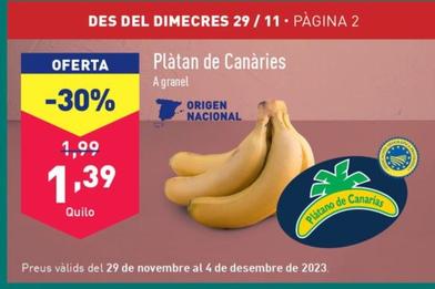 Oferta de Platan De Canaries por 1,39€ en ALDI