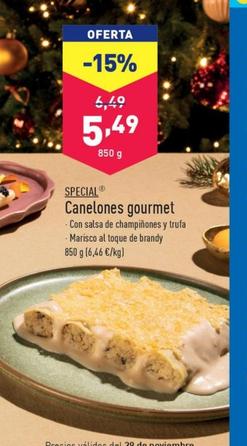 Oferta de Canelones Gourmet por 5,49€ en ALDI