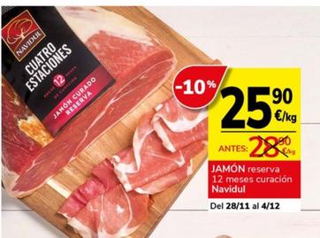 Oferta de Jamón Reserva 12 Meses Curacion  por 25,9€ en Consum