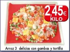 Oferta de Arroz 3 Delicias Con Gambas Y Tortilla por 2,45€ en Congelados Copos