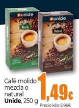 Oferta de Cafe Molido Mezcla O Naturale por 1,49€ en Unide Supermercados
