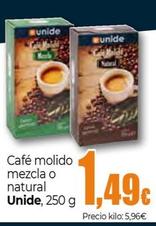Oferta de Cafe Molido Mezcla O Natural por 1,49€ en Unide Market