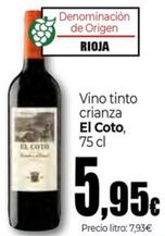 Oferta de Vino Tinto Crianza por 5,95€ en UDACO