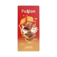 Oferta de Chocolate con leche Fussion Hacendado relleno de galleta caramelizada por 1,35€ en Mercadona