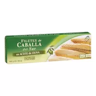 Oferta de Filetes de caballa del sur en aceite de oliva Hacendado por 2,05€ en Mercadona