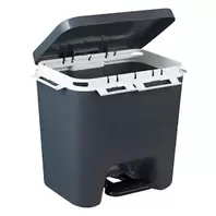 Oferta de Cubo de basura reciclaje 50L o 30L + 10L + 10L Bosque Verde 44.5 x 44.5 x 37 cm por 19€ en Mercadona