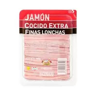 Oferta de Jamón cocido extra Hacendado finas lonchas por 2€ en Mercadona