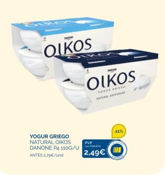 Comprar Yogur griego natural danone p4 en Supermercados MAS Online