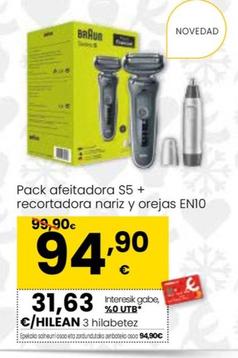 Oferta de Pack Afeitadora S5+recortadora Nariz Y Arejas En10 por 94,9€ en Eroski