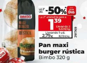 Oferta de Pan Maxi Burger Rustica por 2,79€ en Dia