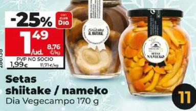 Oferta de Setas Shiitake/ Nameko por 1,49€ en Dia