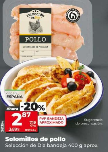 Oferta de Solomillos De Pollo por 2,87€ en Dia