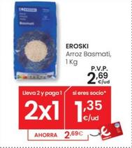 Oferta de Arroz Basmati por 2,69€ en Eroski