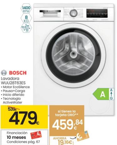 Oferta de Lavadora Wuu28t63es por 479€ en Eroski