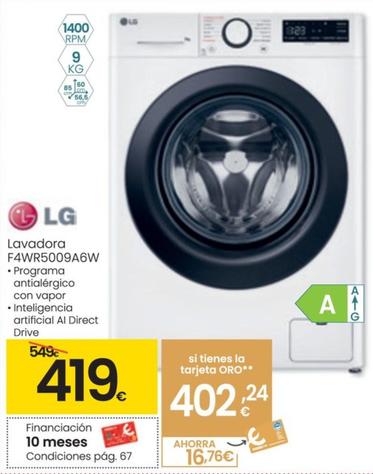 Oferta de Lavadora F4wr5009a6w por 419€ en Eroski
