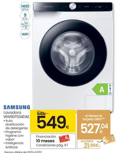 Oferta de Lavadora Ww90t534de por 549€ en Eroski