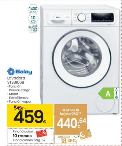 Oferta de Lavadora 3ts3106b por 459€ en Eroski