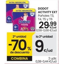 Oferta de Dodot Activity Ext - Pañales T3 por 29,99€ en Eroski
