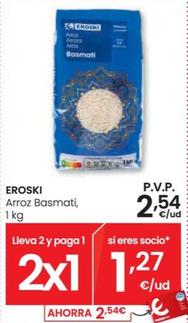 Oferta de Arroz Basmati por 2,54€ en Eroski