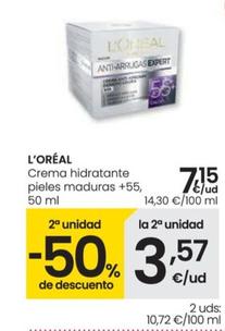Oferta de Creme Hidratante Pieles Maduras +55 por 7,15€ en Eroski
