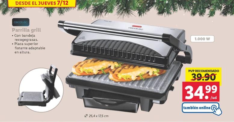 Oferta de Parrilla Grill por 34,99€ en Lidl