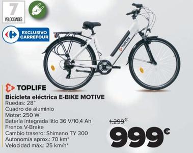 Oferta de Toplife - Bicicleta Eléctrica E-bike Motive por 999€ en Carrefour