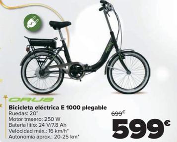 Oferta de Orus - Bicicleta Eléctrica E 1000 Plegable por 599€ en Carrefour