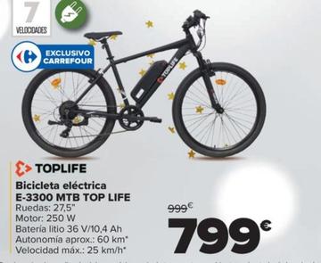 Oferta de Toplife - Bicicleta Eléctrica E-3300 Mtb Top Life por 799€ en Carrefour