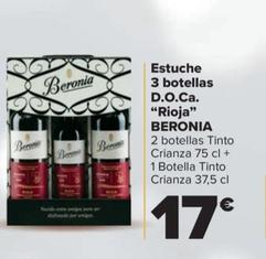 Oferta de Beronia - Estuche 3 Botellas D.o.ca. “rioja” por 17€ en Carrefour