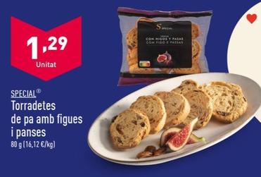 Oferta de Torradetes De Pa Amb Figues I Panses por 1,29€ en ALDI