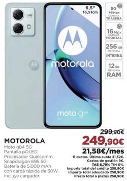 Oferta de Smartphones Motorola por 249,9€ en El Corte Inglés