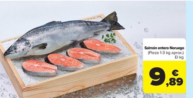 Oferta de Salmon Entero Nouego por 9,89€ en Carrefour Market