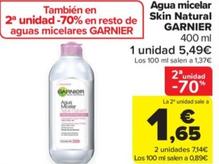 Oferta de Agua Micelar Skin Natural por 5,49€ en Carrefour Market