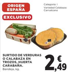 Oferta de Surtido De Verduras O Calabaza En Trozos, Huerta Carabaña. por 2,49€ en Hipercor