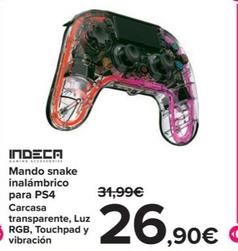 Mando inalámbrico transparente Indeca Snake PS4 - Mando consola