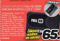 Oferta de Camara Deportiva Full Hd 1080p por 65€ en Mandatelo.com
