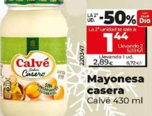 Oferta de Mayonesa Casera por 1,44€ en Dia
