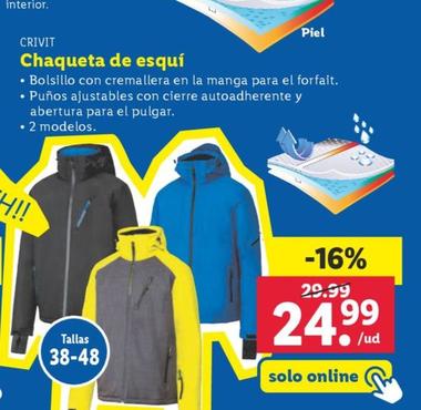 Oferta de Chaqueta De Esqui por 24,99€ en Lidl