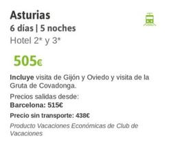 Oferta de Asturias por 505€ en Viajes El Corte Inglés