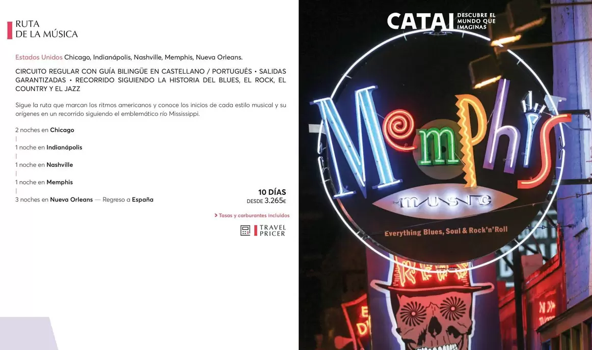 Oferta de Ruta De La Musica por 3265€ en Catai