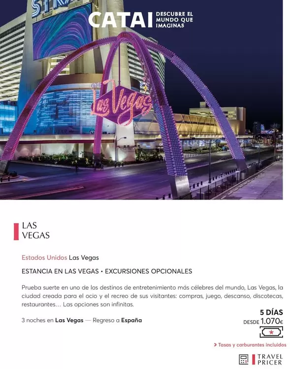 Oferta de Las Vegas  por 1070€ en Catai