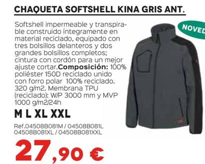 Oferta de Chaqueta Softshell Kina Gris Ant. por 27,9€ en Isolana