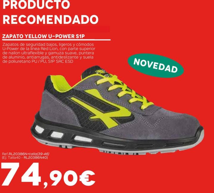 Oferta de Zapato Yellow U-power S1p por 74,9€ en Isolana