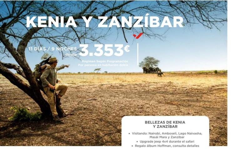 Oferta de Kenia Y Zanzibar por 3353€ en Halcón Viajes