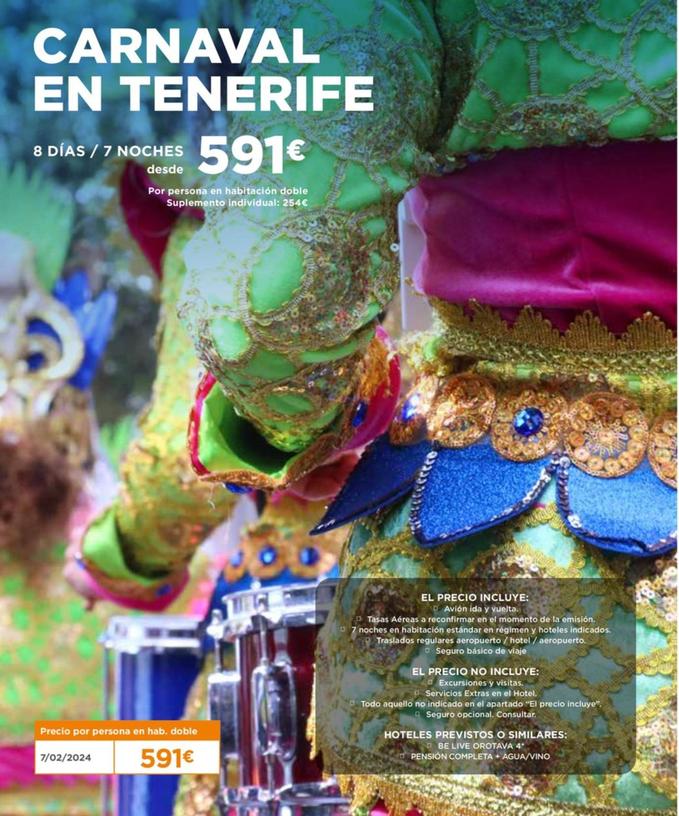 Oferta de Carnaval En Tenerife por 591€ en Halcón Viajes