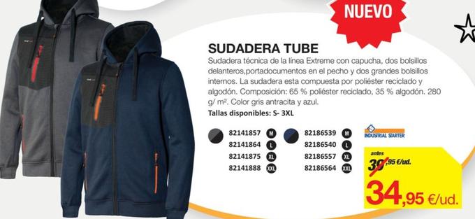 Oferta de Sudadera Tube por 34,95€ en Distriplac