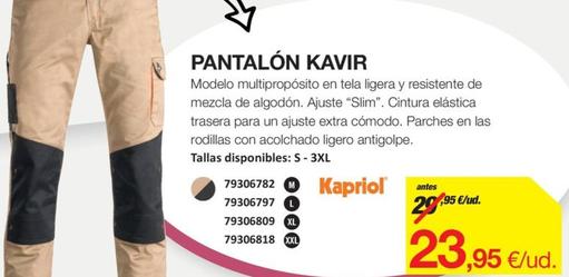 Oferta de Pantalones Kavir por 23,95€ en Distriplac