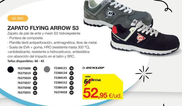 Oferta de Dunlop - Zapato Flying Arrow S3 por 52,95€ en Distriplac