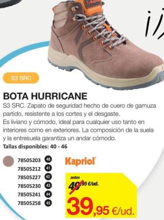 Oferta de Kapriol - Bota Hurricane por 39,95€ en Distriplac